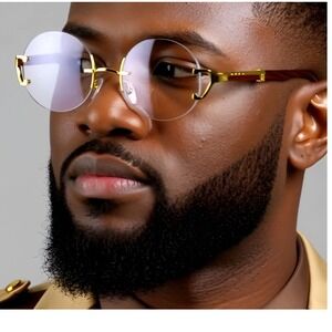 Rimless Round Clear Lens Men Sunglasses Street Wear Cholo Style Buffs Trendy New